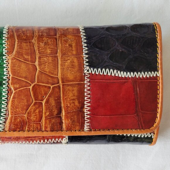 NWOT Women’s Handcrafted Genuine Alligator Leather Large Clutch Wallet - Picture 2 of 6